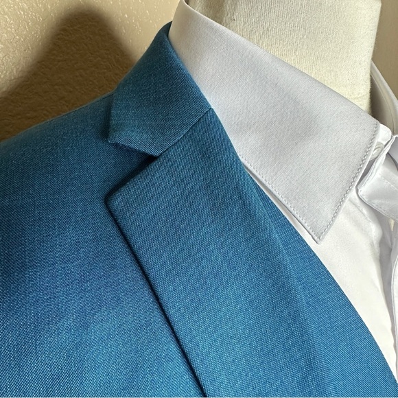 Mens Vitali Three Piece Suit Vested M3090-COLBY Teal Slim Fit - Picture 4 of 11